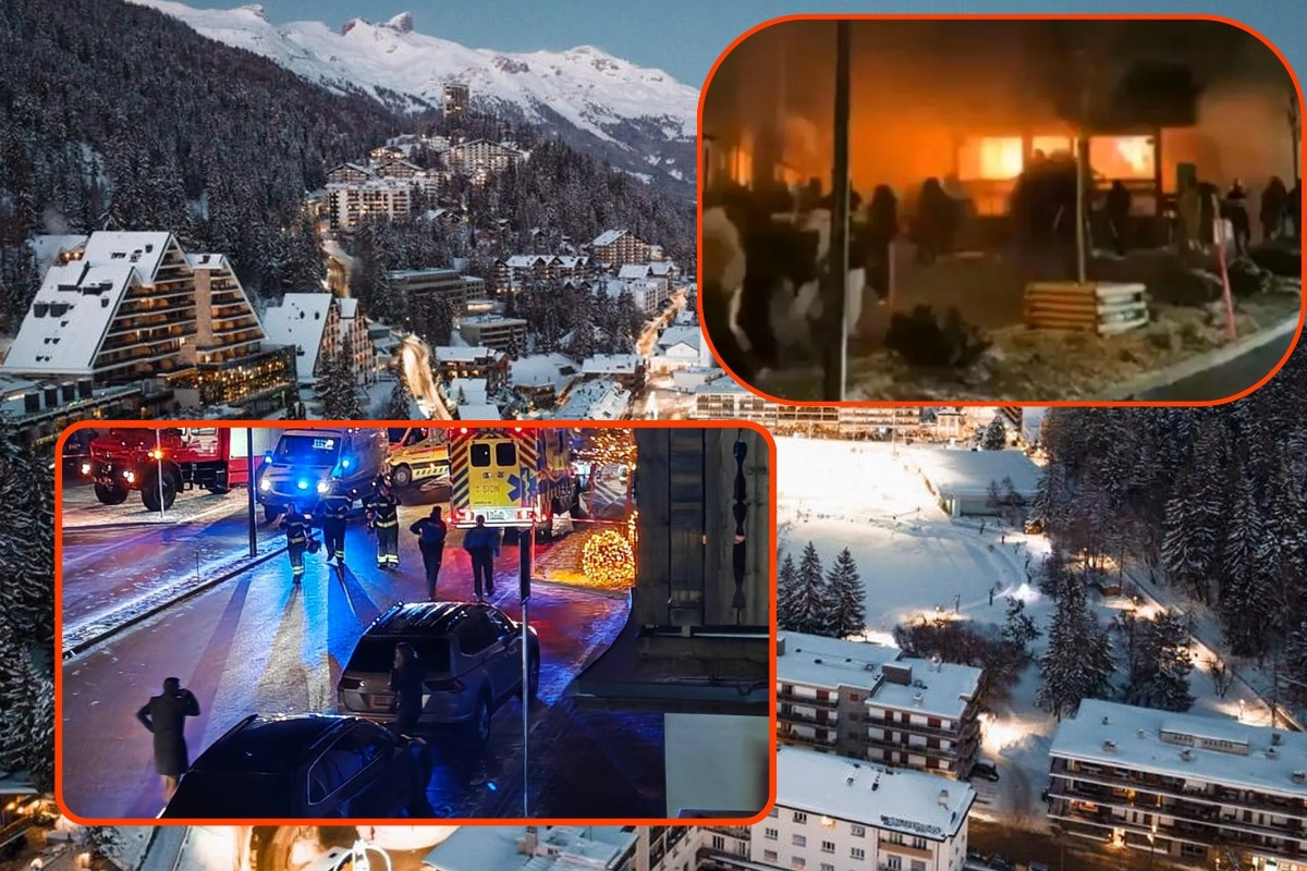 İsviçre'nin Crans-Montana kayak merkezinde yılbaşı gecesi barda patlama sonrası yangın çıktı