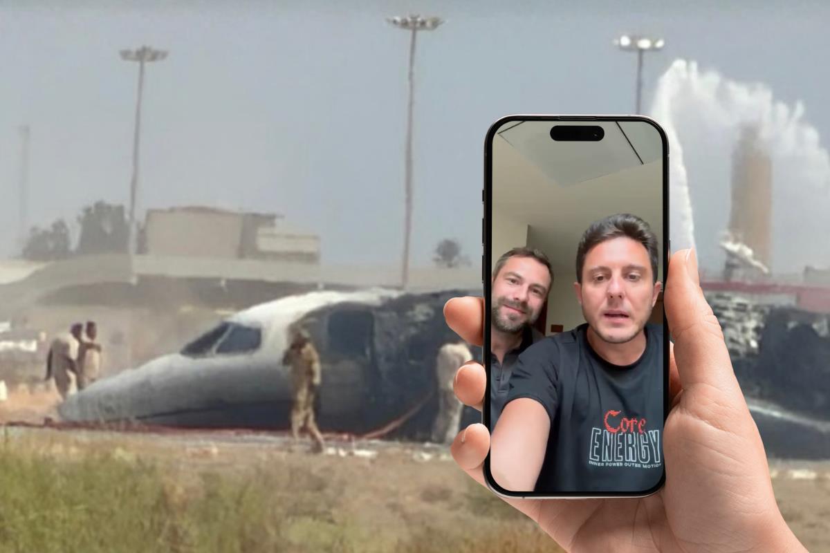 Libya'da pistten çıkarak alev alan Hamdi Akın'a ait iş jetinin pilotları Erdem Olur ve Robert Schonborn, kazadan dört gün sonra video yayımladı