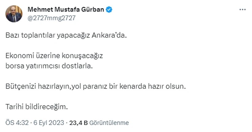 İyi Parti Milletvekili Mehmet Mustafa Gürban paylaşım