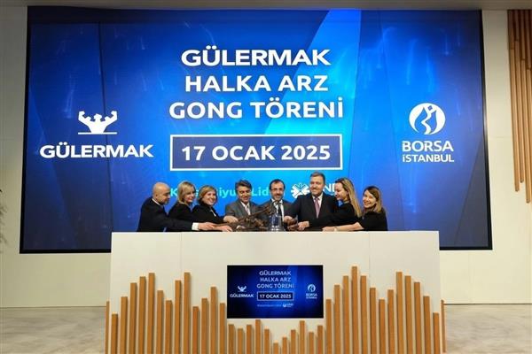 Halka arz süreci tamamlanan Gülermak'in hisseleri, Borsa İstanbul'da düzenlenen törenle işlem görmeye başladı