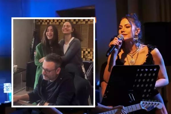 Demet Özdemir, şarkıcılara taş çıkaran performansla Afra ile stüdyoya girdi