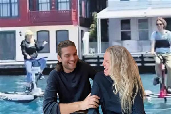 Alara Koçibey ve oğlu Renç Uzan'dan Boğaz'da sabah sporu keyfi