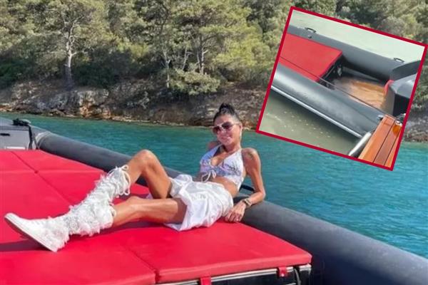 Sosyetik güzel Süreyya Yalçın'a fırtına darbesi: Bodrum Türkbükü'nde 30 milyon TL değerindeki lüks botu su alıp batma tehlikesi geçirdi