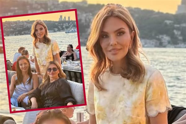 Feryal Gülman oğlu Aslan Kemal Gülman'ın düğünü öncesi gelini Mariam Mekhdieva ile poz verdi
