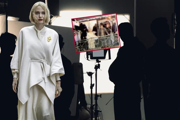 Angelina Jolie Londra setinde Türk hayranlarına objektifine yakalandı