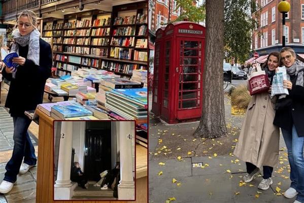 Londra seyahatine çıkan Pınar Sabancı kitapçı gezintisinde