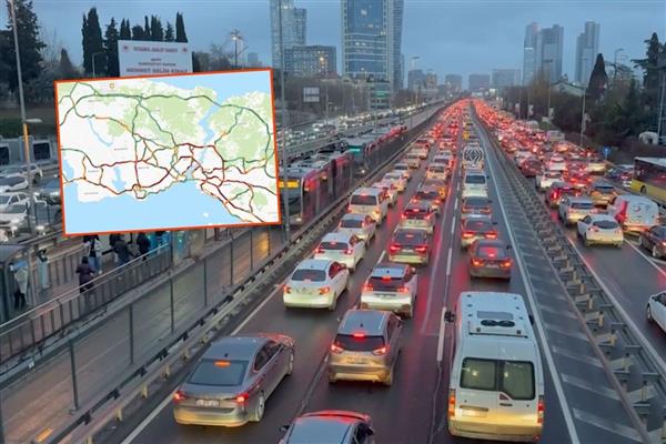 İstanbul'da akşam saatlerinde trafik yoğunluğu yüzde 90'a çıktı