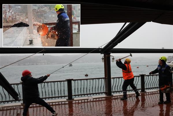 İstanbul Büyükşehir Belediyesi Bebek Oteli'nin kaçak bölümlerini böyle yıktı
