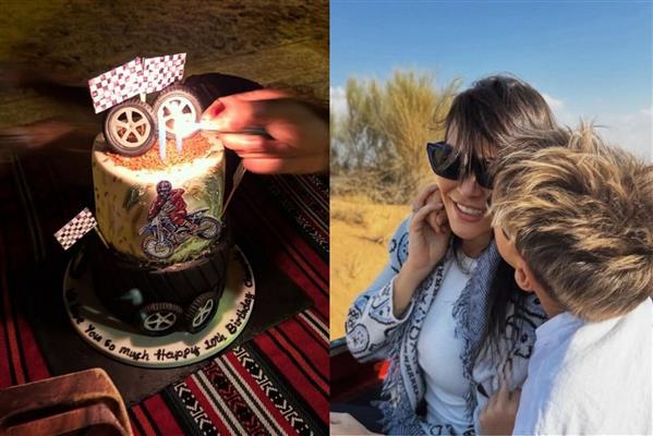 Düzyatan çifti oğulları Emir'in çölde 10'uncu yaşını kutladı