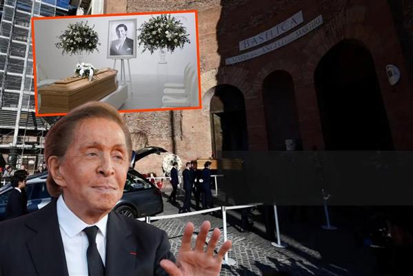 İtalya halkı 'Moda'nın Son İmparatoru'nu yolculadı, kırmızısıyla meşhur Valentino Garavani beyaz çiçeklerle uğurlandı