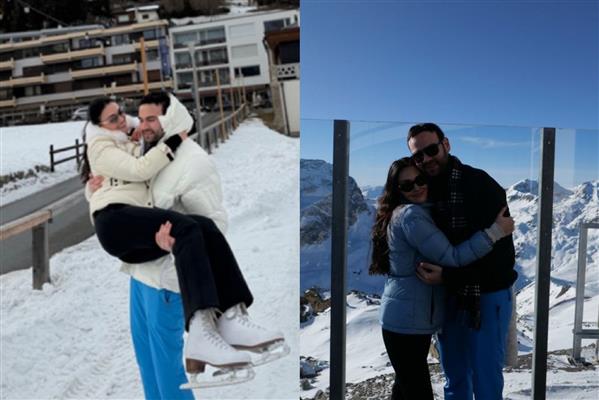 DJ Faruk Sabancı ve oyuncu Esra Bilgiç'in St Moritz romantizmi