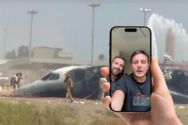 Libya'da pistten çıkarak alev alan Hamdi Akın'a ait iş jetinin pilotları Erdem Olur ve Robert Schonborn, kazadan dört gün sonra video yayımladı